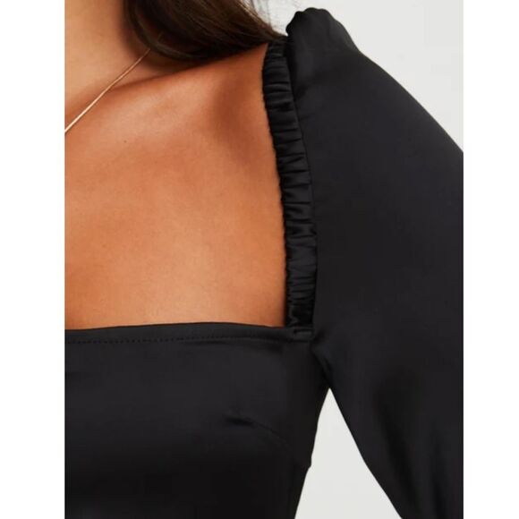 Princess Polly Cottee Satin Mini Dress Black New! - Picture 15 of 15